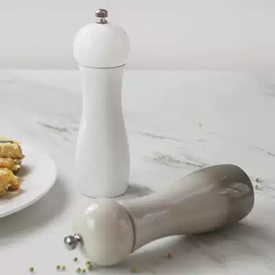 Nordic black pepper grinder manual household wooden pepper white sesame coarse sea salt grain rotary freshly ground bottle