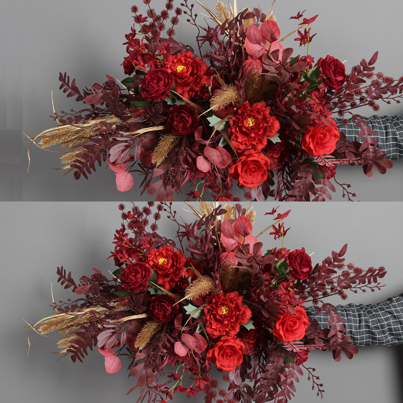 Wedding Celebration Flower Fairy Peach Great Flower Point Hanging Flowers department Red Corner Flowers Road Leading Flowers Platoon Wedding Background Hanging Flowers-Taobao