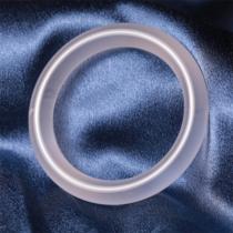 Pure natural white ice high ice white cloud light bracelet with straight circle and round bar ring mouth 50 to 60 Live link Consult before placing an order