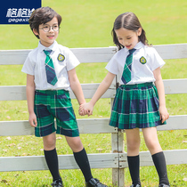 Gegexing kindergarten garden clothes Summer school uniforms Primary school students short-sleeved class clothes British style summer performance clothes customization