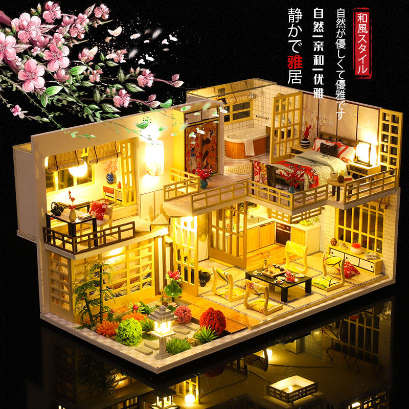 diy hut loft loft Villa Solid Handmade National Wind Model House Assembly Model Creative Birthday Present