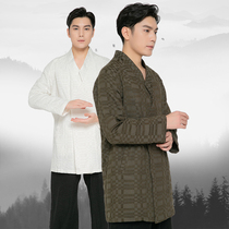Wunong autumn and winter New Taiji clothing mens Jacquard block hemp Republic of China Chinese style