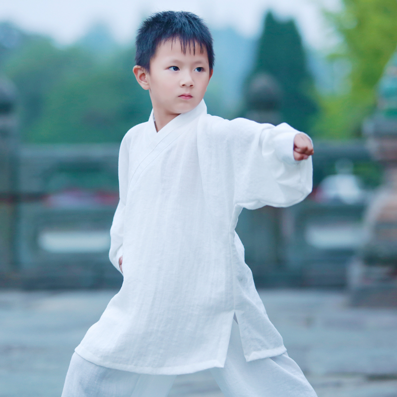 Children's tai chi clothing linen summer children men and women children perform Wudang martial arts clothing Tai Chi training clothing