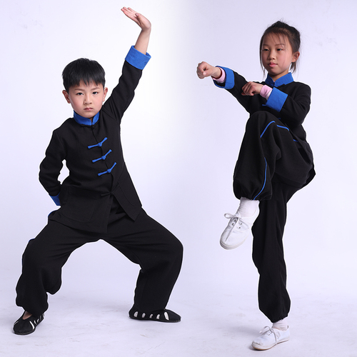 Boys Martial arts Kungfu & Tai-Chi Uniforms for Girls Wunong children's Taiji clothes flaxen spring children's boys and girls perform martial arts clothes Taijiquan training clothes