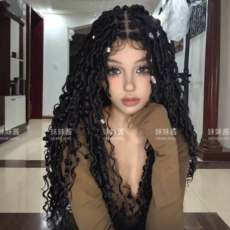 Handmade African Dreadlocks Full Head Wig High-Temperature Fiber Dreadlocks Wig Reggae European and American Hip-Hop Dreadlocks