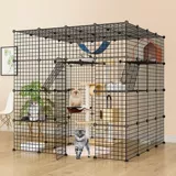 Cat Cage Villa Home Room Super Burest Spree Cat House Cat House с туалетом Большой домашняя кошка