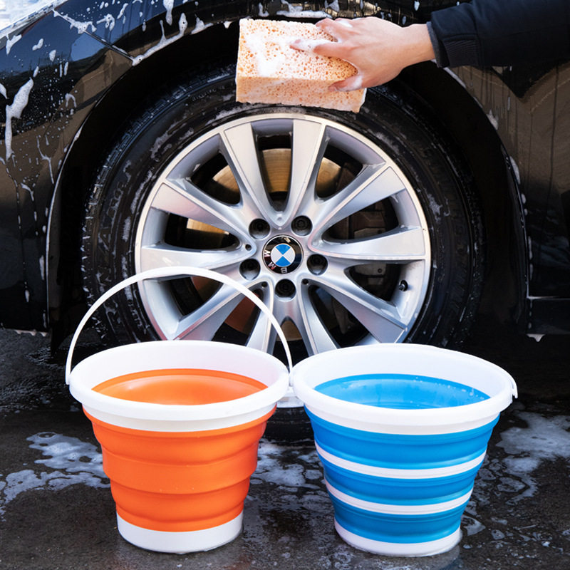 Car folding bucket car portable car wash bucket special bucket multifunctional retractable car fishing trunk