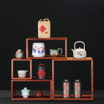 Shuiyue Xinghuali Solid wood Bogu rack Duobaogu small shelf Desktop ornaments Living room Purple sand pot rack display cabinet