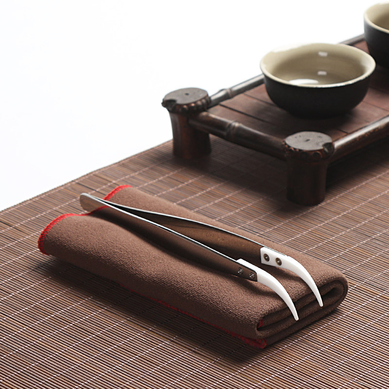 Ceramic tea clip thickened stainless steel tea cup clip kung fu tea set tea tweezers tea ceremony six gentlemen tea clip