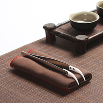 Ceramic tea clip thickened stainless steel tea cup clip Kung Fu tea set tea tweezers Tea ceremony Six Junzi tea clip