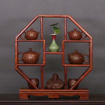 Pear solid wood Bogu rack Tea set Purple sand pot rack Small desktop ornaments Duobaoge modern display cabinet shelf