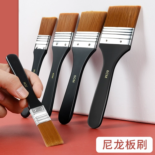 Кисть, нейлоновый скейтборд, акрил, пигментированная гуашь