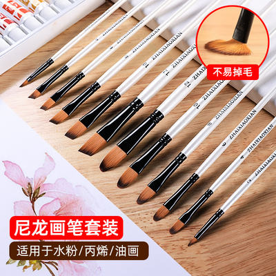 Gouache pens, digital oil painting brushes, outlining pens, acrylic brushes, children's drawing special paint pens, watercolor painting and shading tool pens, primary school students' art outlining pens, nylon painting pens complete set
