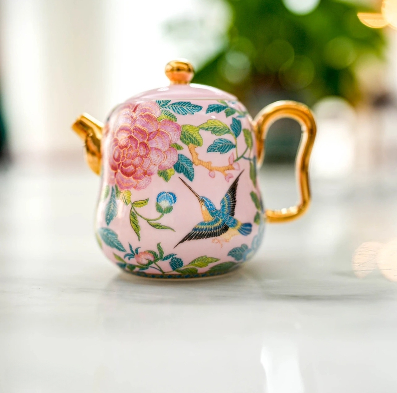 Facetea Birds Chirping High Bone China Large Mug and Saucer Set, Full Floral High Bone China Afternoon Tea Cup and Saucer Gift Set