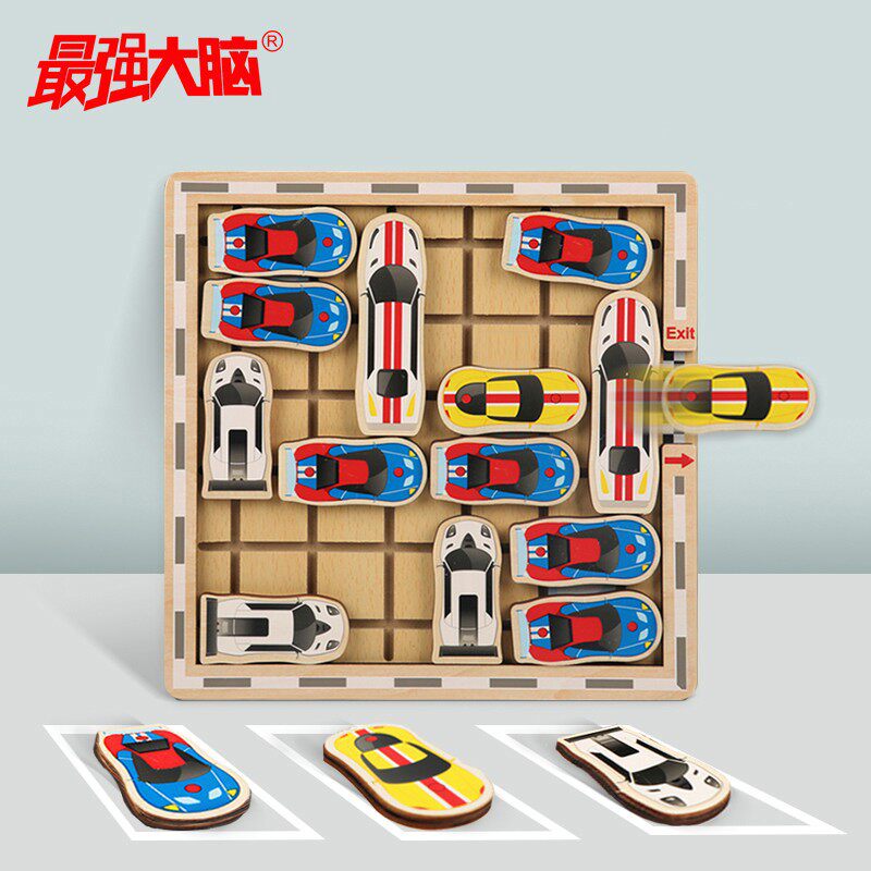 Strongest Brain Wooden Moving Car Out of Cuts Children's Puzzle Force Development of Brain Labyrinth Cars Huadong Dao Logical Thinking