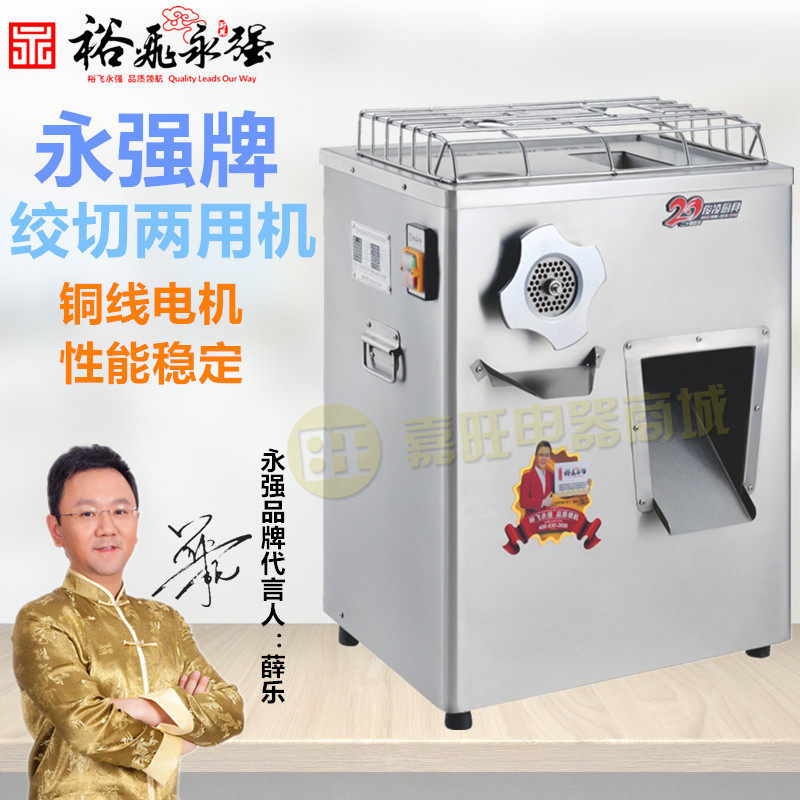 Yongqiang YQ-J300B J300A commercial dual motor grinding machine high power grinding meat cutting wire slice is fully automatic