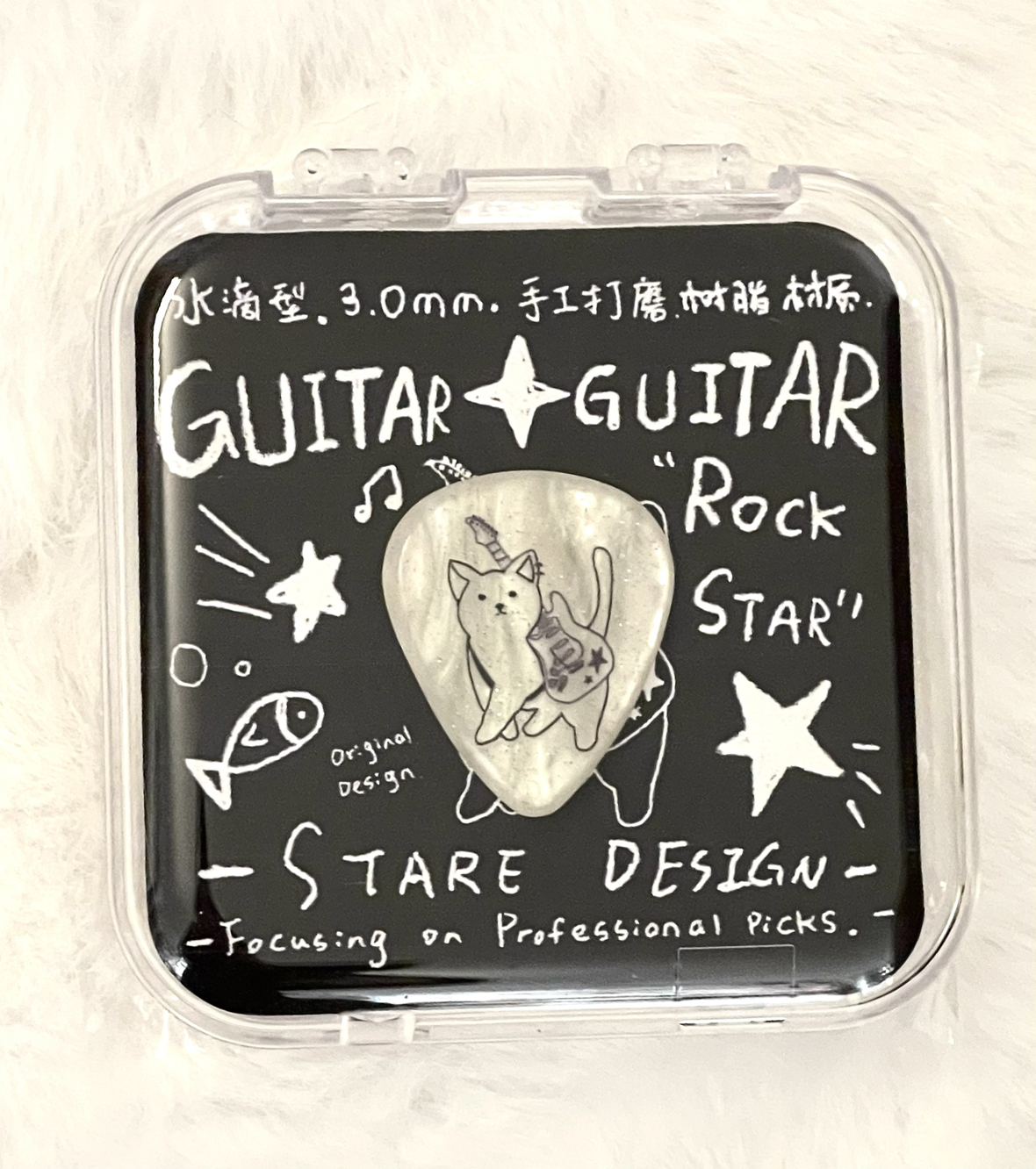 バックギターキトゥンベースピック3.0mmギタースピードプレイオリジナルデザイン