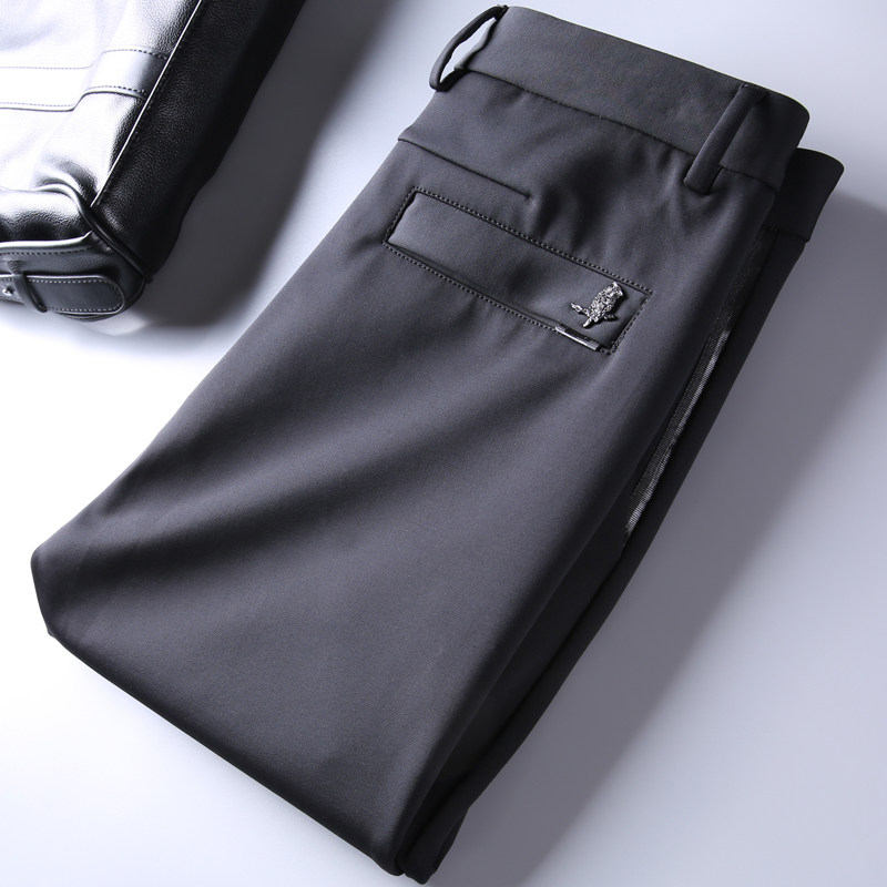 高品位男士商务休闲修身西裤新品免烫秋冬塑身弹力西裤男垂锥长裤