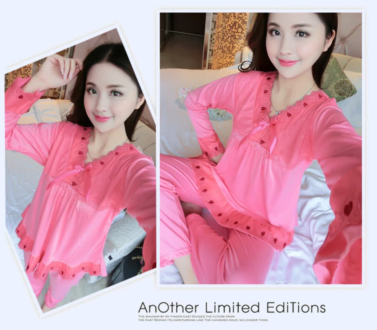 Bộ đồ ngủ nữ dài tay cotton mùa xuân mùa thu Hàn Quốc ngọt ngào nữ dễ thương mùa thu đặt bông mặc áo ngủ