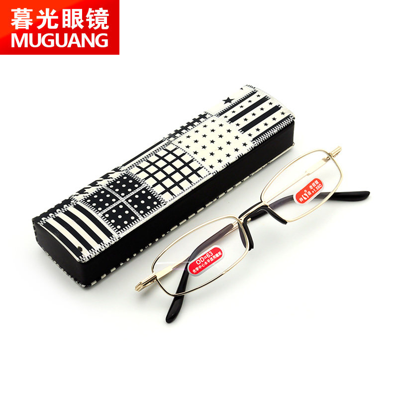 Handsome Diddish Men's and Men's Old Flower Glasses Small Frame Portable Old Mirror Glass Lens Scratch Resistant