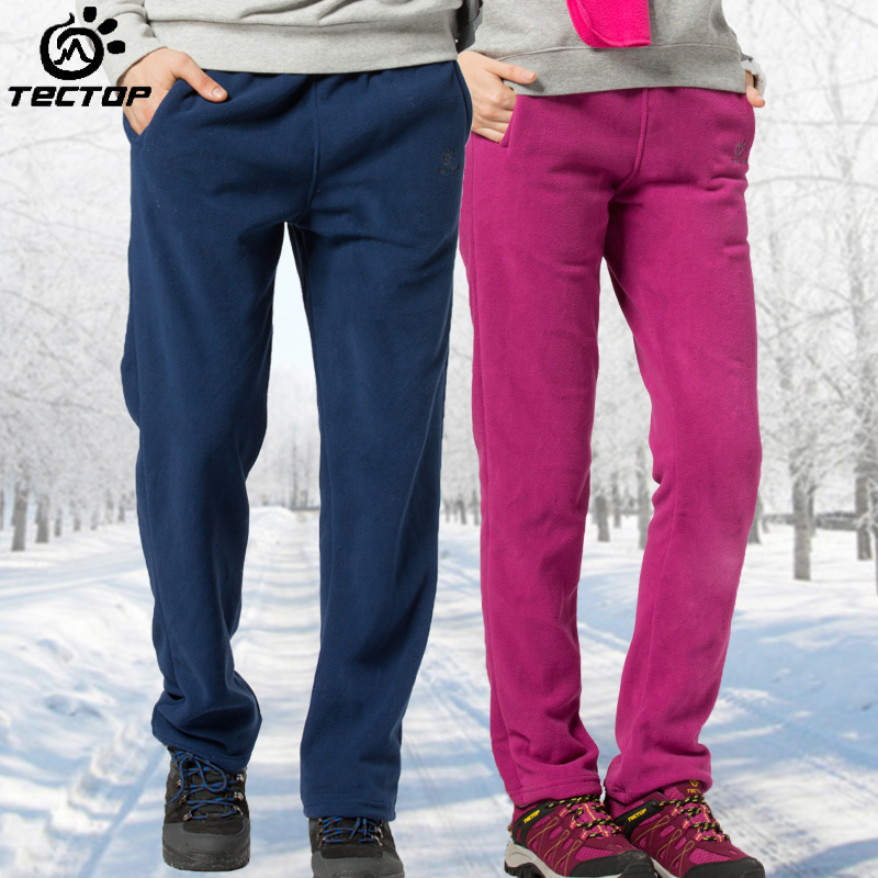 Outdoor fleece pants for women with windproof sports pants and thick fleece pants for men with mountaineering fleece pants for women