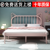 Eurostyle Iron Art Bed Children Cat Ears Single Beds Twin Beds Net Red Ins Wind Princess Bed Modern Minima Apartments
