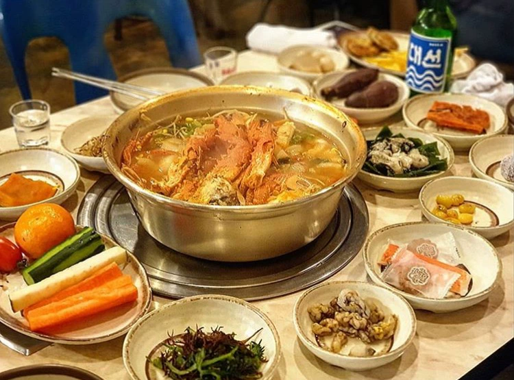 Nhập khẩu từ Hàn Quốc, nồi bibimbap nhôm vàng giống nhau, nồi bibimbap nhôm vàng giống nhau, bộ đồ ăn rửa bát, bát nấu lẩu - Đồ ăn tối