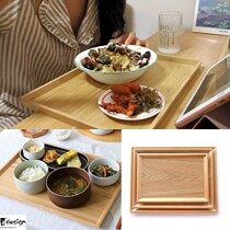 South Korea Eat Podcast Pland Same-day Style Solid Wood Dinner Plate Cup Bowl Anti-Burn Insulation Rectangular Hand End Trays Mat Chopping Block