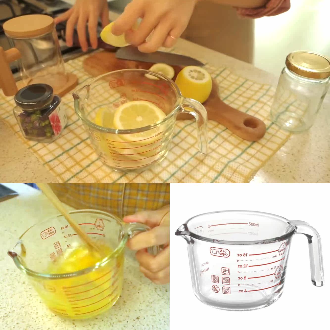 South Korea's mouth to eat pland the same glass thick heat-resistant milk microwave oven egg cup scale measuring cup