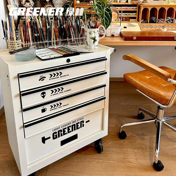 Greener Storage Cart Art Supplies Tool Storage Cabinet Drawer-Type Multi-Layer Mobile Trolley Storage Cabinet Storage Rack