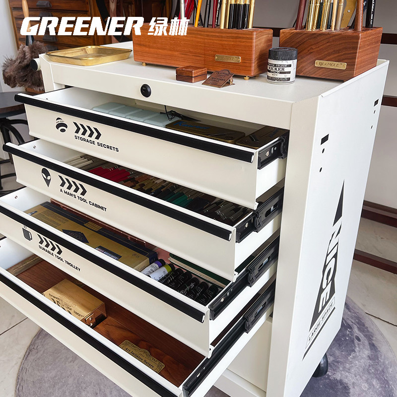 Greener Storage Cart Art Supplies Tool Storage Cabinet Drawer-Type Multi-Layer Mobile Trolley Storage Cabinet Storage Rack