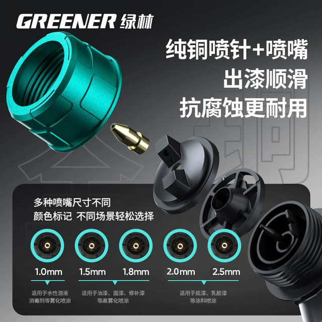 Green forest lithium electric gun spray paint latex paint special spray paint all-in-one rechargeable spray bottle 220v ຂະຫນາດນ້ອຍ