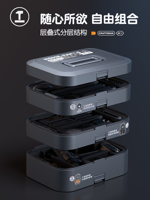 Nenggong box tool box household electric vehicle hardware storage box portable combination box screwdriver wrench set