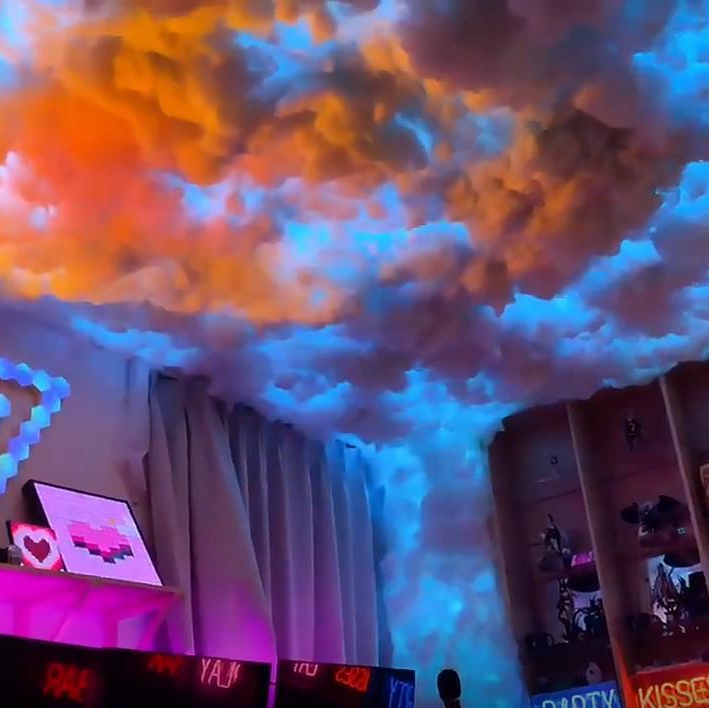 Thunder Cloud Lamp Cotton Lightning Cloud Indoor Lighting Effects Bedroom Script-Killing Simulation Thunder Lightning Dark Cloud Lamp