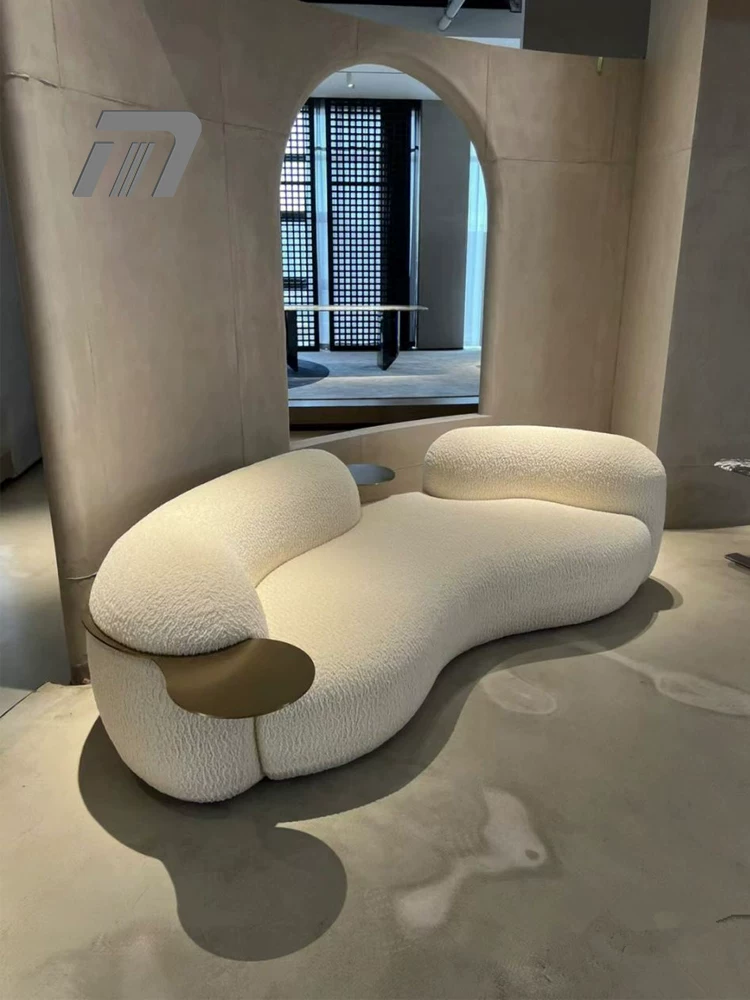 Creamy Creative Alien Sofa Light luxury pea arc sofa living room small apartment larch cashmere beauty salon