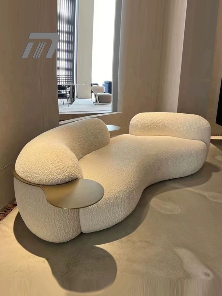 Creamy Creative Alien Sofa Light luxury pea arc sofa living room small apartment larch cashmere beauty salon