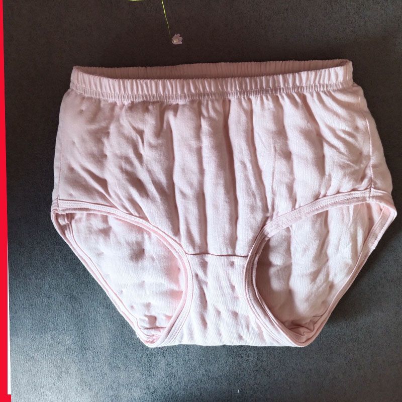 Handmade Cotton-Filled Women's Underwear for Middle-Aged and Elderly Mothers, High-Waisted Briefs, Loose-Fitting Shorts