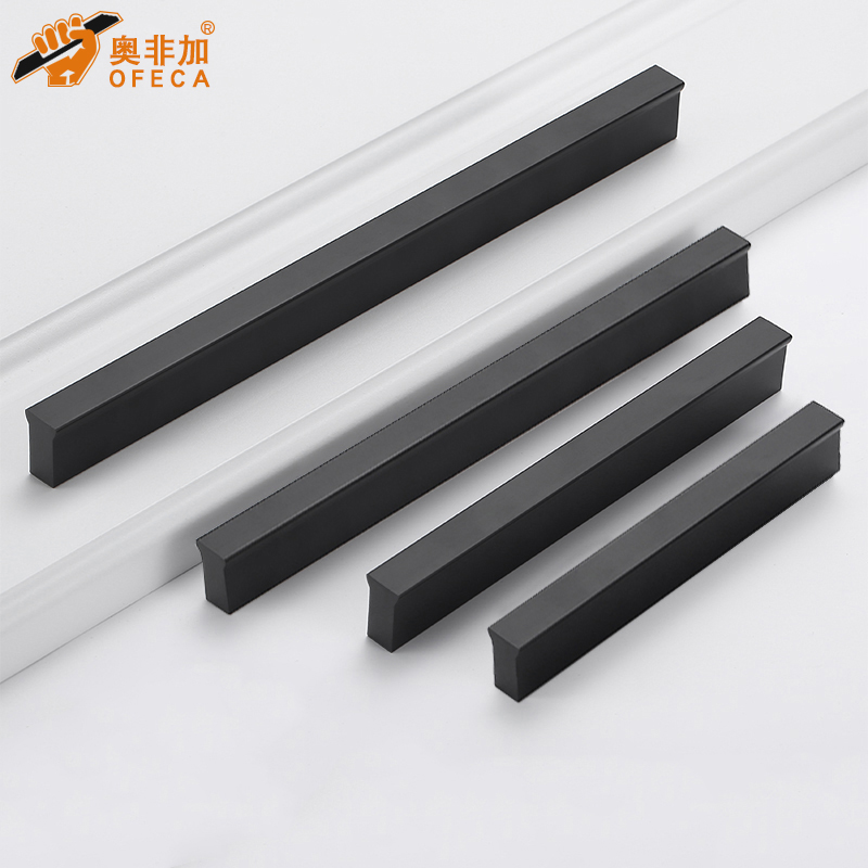 Wardrobe long handle cabinet door light luxury gold black gray overall cabinet handle modern simple one door to the top custom
