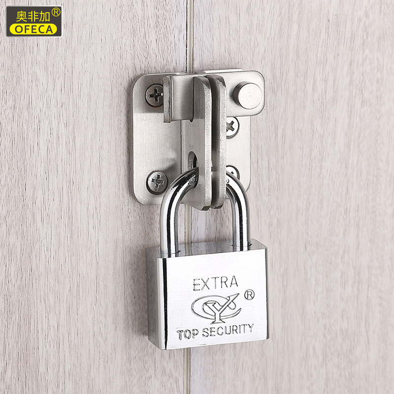 Stainless steel padlock buckle buckle fixed anti-lock door buttoned door bolt buckle metal hardware security door bolt lock catch