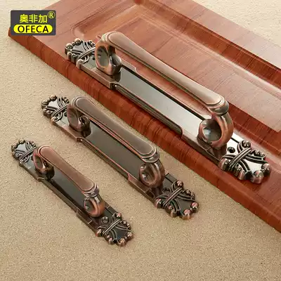 Orphega European-style antique copper surface-mounted handle Door door door wooden door pair door handle Invisible door handle