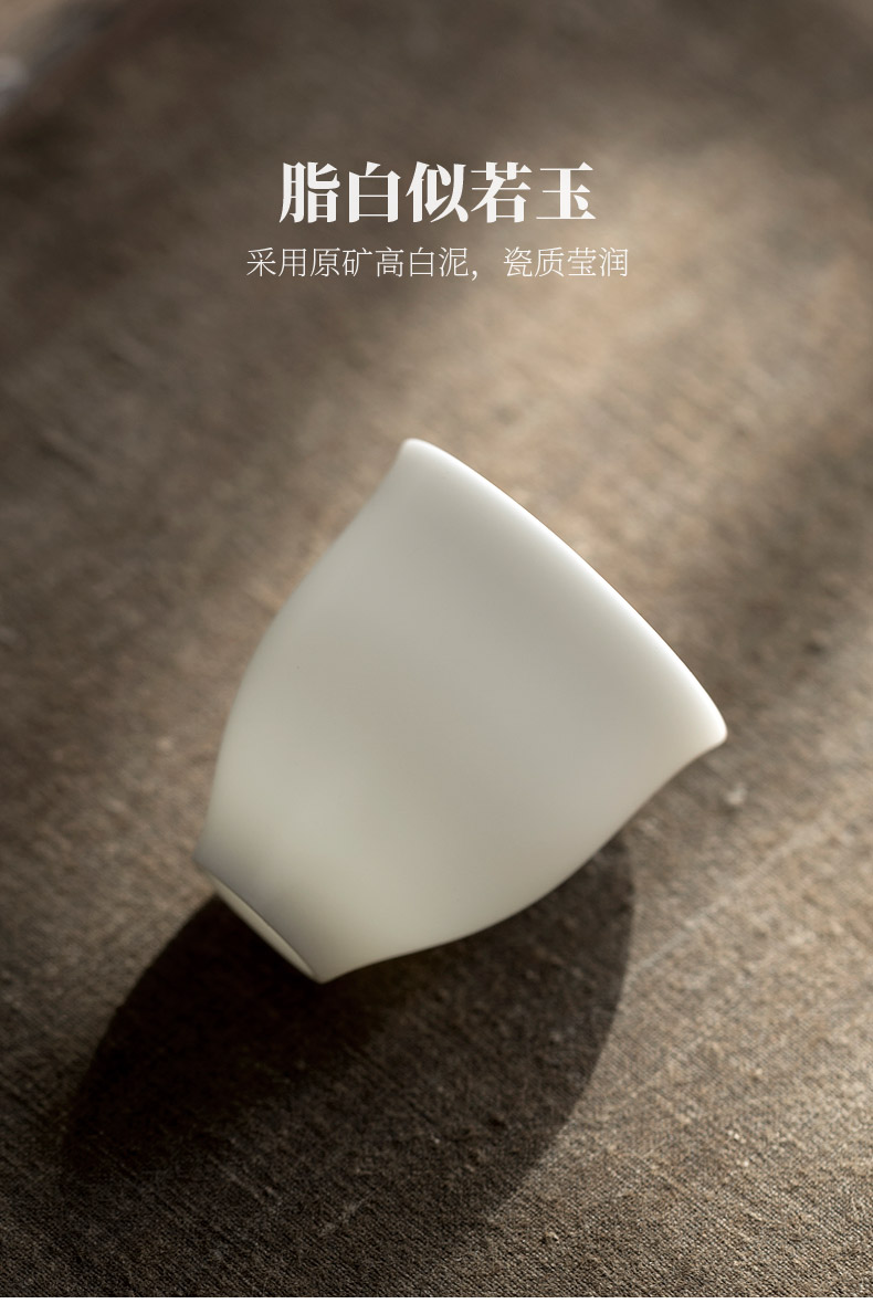 Jun ware dehua white porcelain crack cup set a pot of a Japanese mini hand grasp single portable travel pot of tea