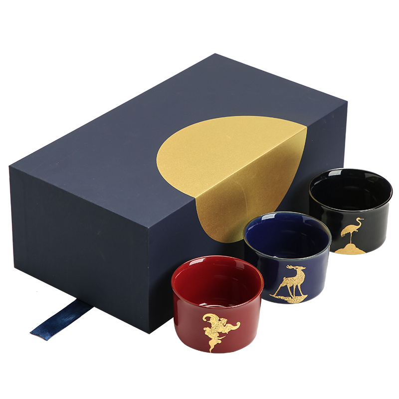 Jun ware tea large gold, kung fu tea cups a single sample tea cup ceramic masters cup single CPU fu lu shou gift cup