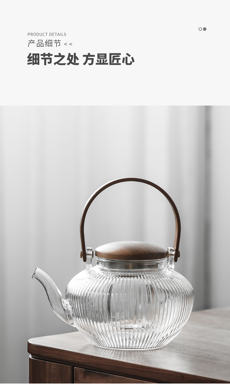 The teapot heat - resistant glass teapot The gentleman, The electric TaoLu cooking pot flower pot pot of tea kettle boil tea steamer