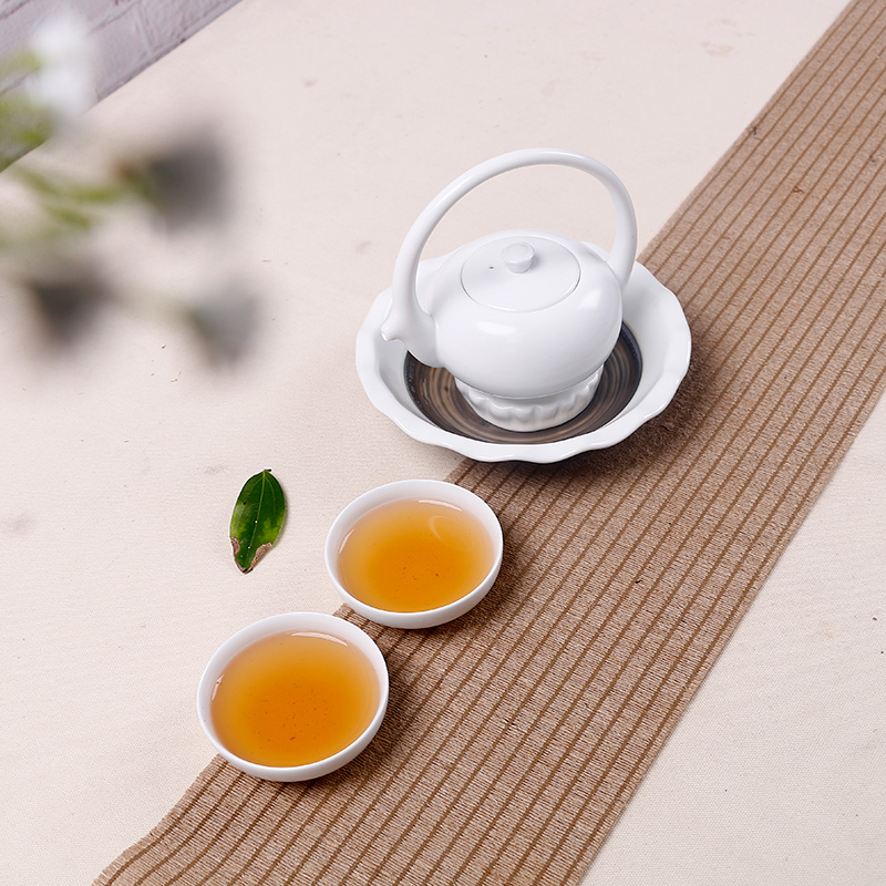 Jun ware hand - made kung fu tea set suit creative inferior smooth girder of blue and white porcelain pot of flowers and a pot of two cups