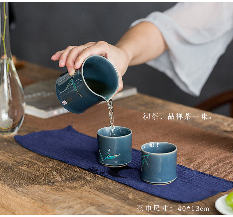 Jun ware ceramic crack cup is suing travel tea set suit portable black pottery pot 2 cups with easy to receive