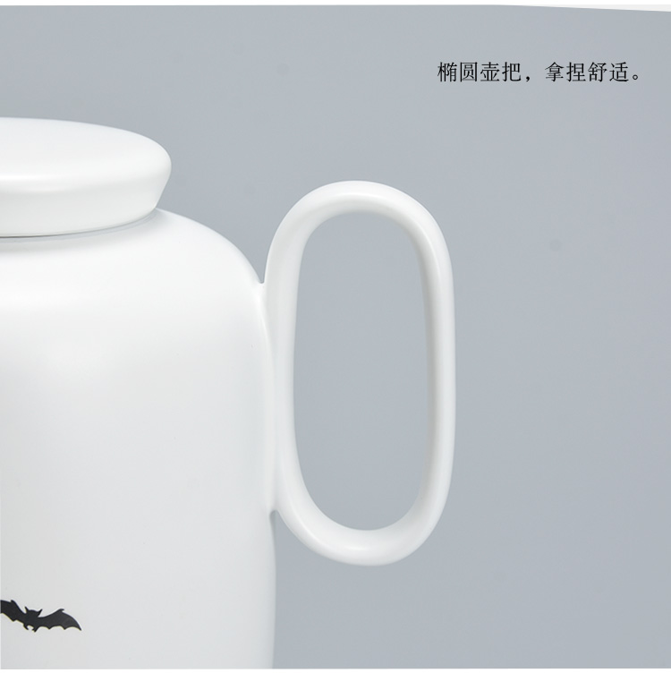 Jun ware teapot single pot of contracted zen household utensils, high - capacity ceramic tea kettle handle pot of 960 ml