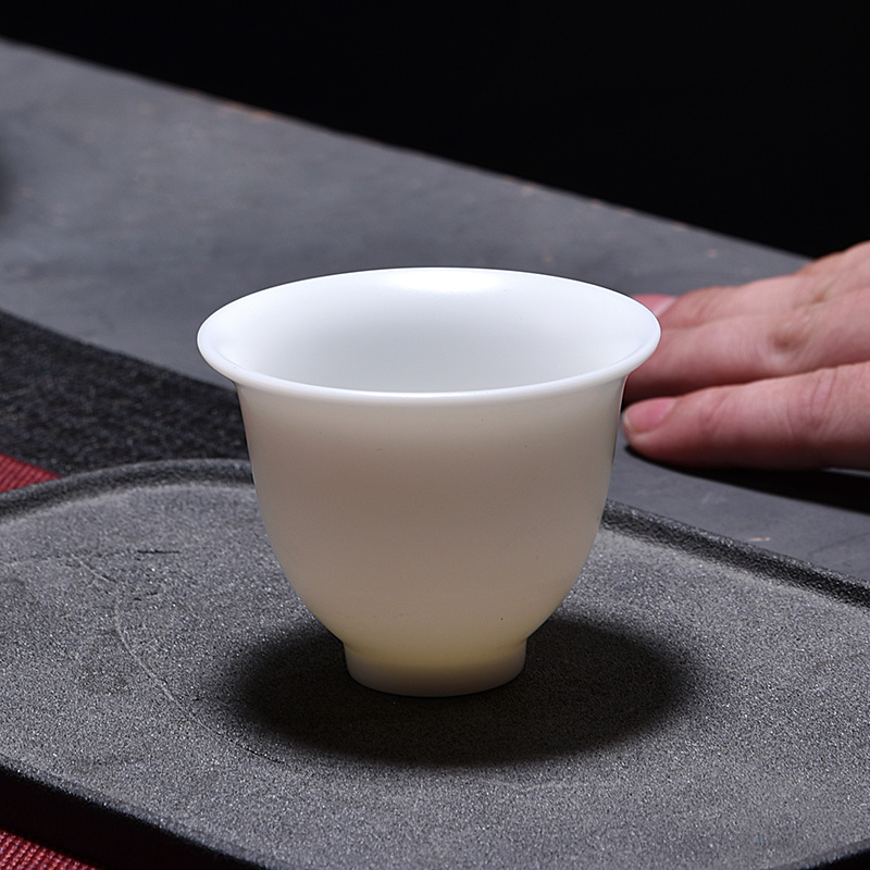 Jun ware dehua built fine white porcelain kung fu tea set contracted household porcelain tureen tea cups unglazed high temperature