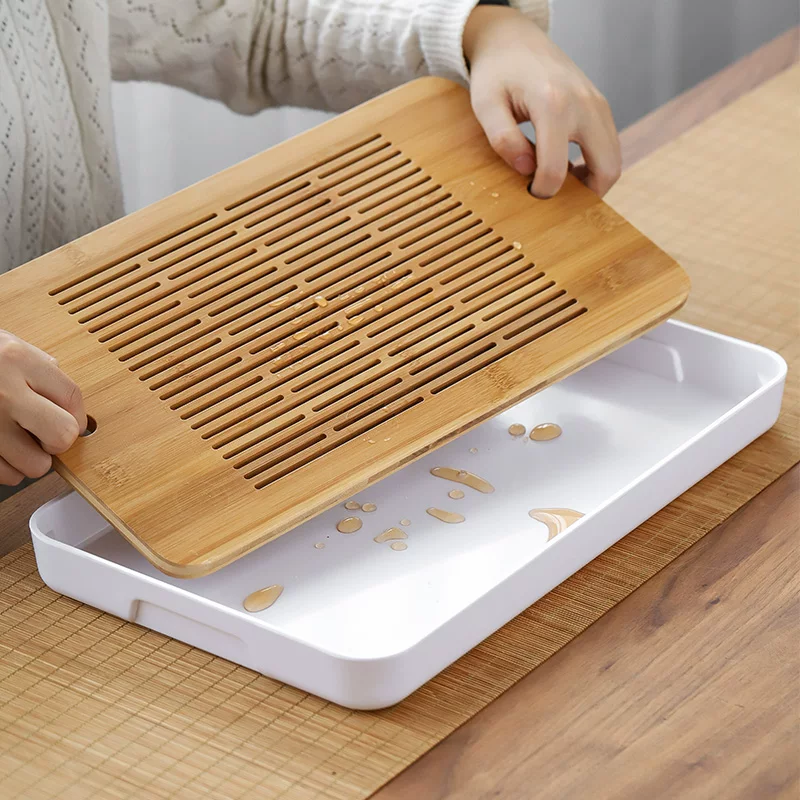 君器 Teaboard Household Little Tea Terrace Bamboo Storage Tea Sea Kung Fu Tea Settlement Tea Simple Tea Too Dry Drive Put