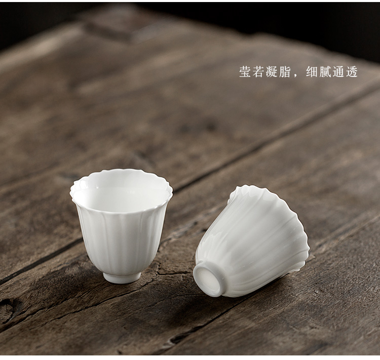 Jun ware dehua white porcelain teapot kung fu tea set suit small household mercifully petals pot of a small pot of two sets of the teapot