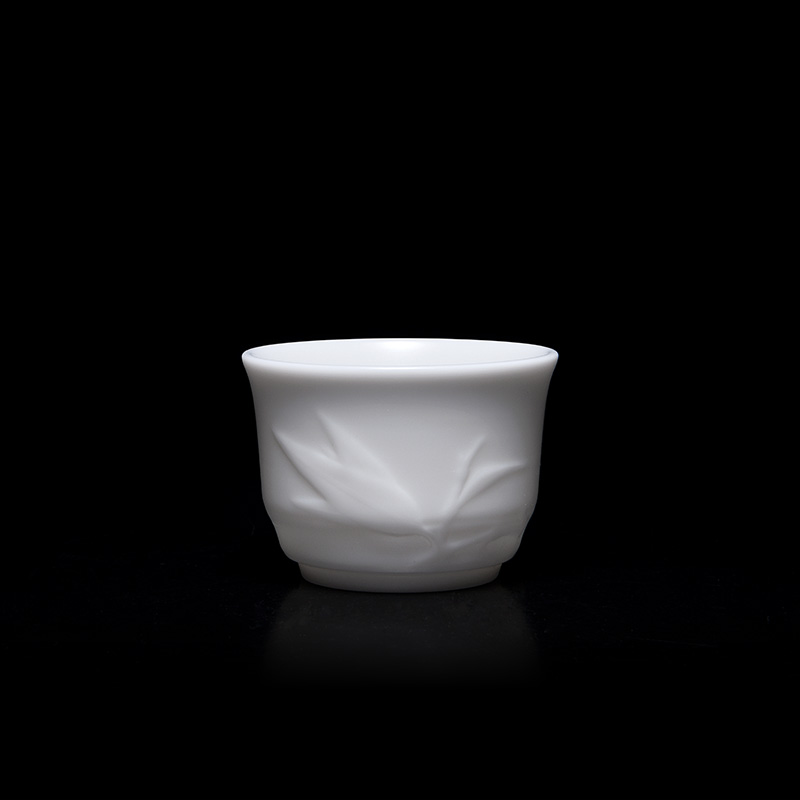 Jun ware built fine white porcelain kung fu tea cups dehua white porcelain bamboo cups unglazed ceramic tea cups